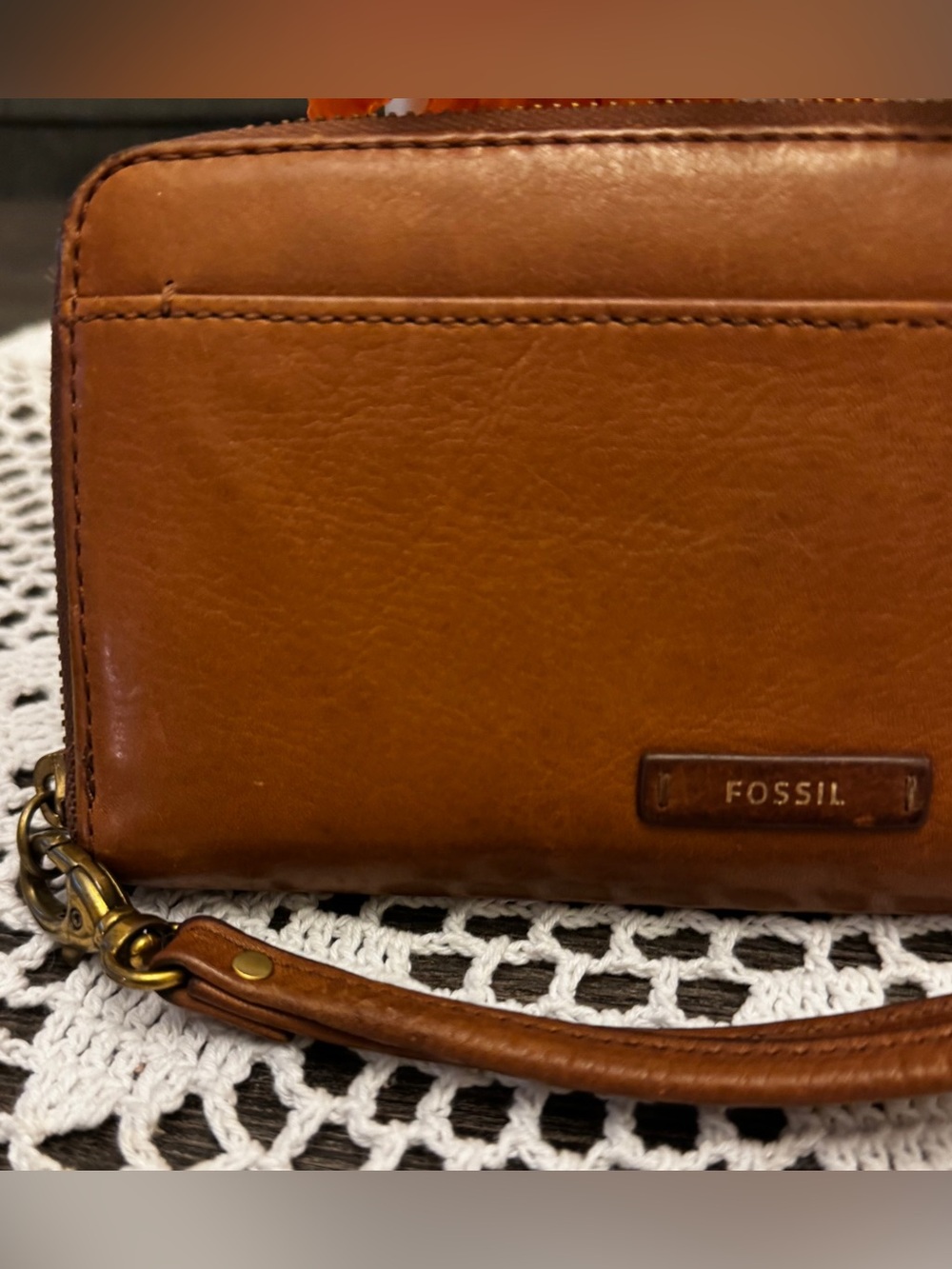 Fossil Julia Leather RFID Zip Around Clutch Wristlet Wallet Brown SWL1556 - Picture 5 of 15